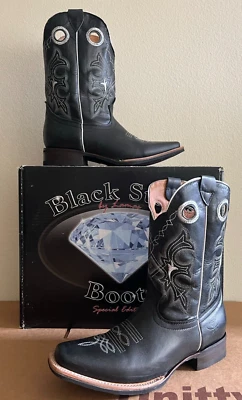 Botas occidentales Black Stone by Lamas para hombre edición especial cuero punta cuadrada Foto 1 de 4
