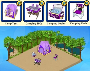 2015 Webkinz 4-pc MARSHMALLOW COLLECTION Lot: Camp Tent & BBQ & Cooler & Chair - Picture 1 of 5