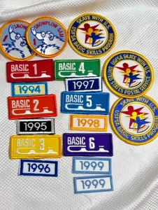 15 + USFSA Eislaufen gestickte Abzeichen/Patches 90er Jahre - Bild 1 von 2