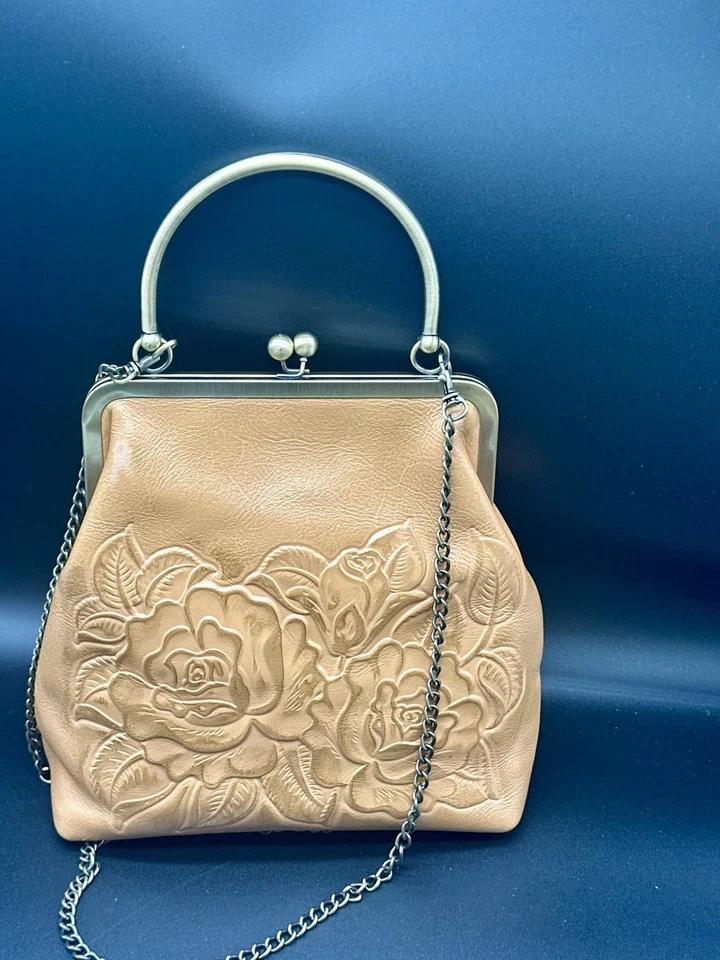 Bandolera Patricia Nash Ashford Floral, Rosa Tooled, Cuero Repujado-*LEER POR FAVOR Foto 1 de 4