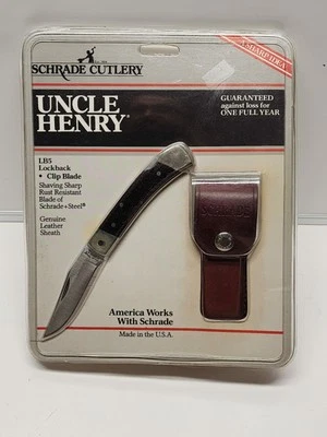 Navaja de Bolsillo SCHRADE LB5 UNCLE HENRY Lockback Con Funda Hecha en EE. UU.  Foto 1 de 4