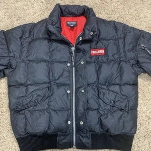 Vintage Ralph Lauren Puffer Jacket 90s Polo Jeans Co Down 80/Waterfowl 20 Black - Picture 1 of 19