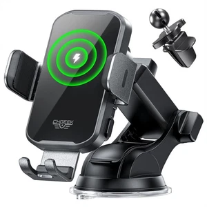 Wireless Car Charger Phone Holder Mount, 15W Fast Charging Auto Clamping Phon... - Picture 1 of 9