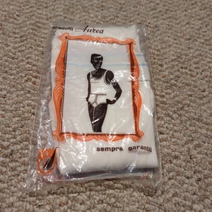 Vintage Aurea Mens Underwear Briefs Size 4 US Medium White Ribbed Cotton - Picture 1 of 5