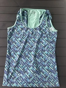 Noble Outfitters Teal SPACE DYE Brooke Moisture Wicking Cool Tank Top, Medium - Picture 1 of 2