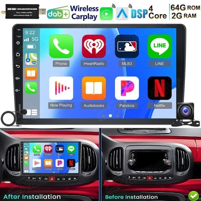 DAB+ 2+64GB Android 15 Apple Carplay Autoradio GPS Navi Für Fiat 500L 2012-2017 - Bild 1 von 4