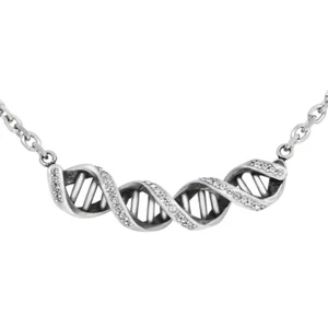 DNA necklace 316L stainless steel with crystal by Controse - Picture 1 of 7