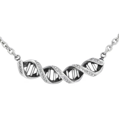 DNA necklace 316L stainless steel with crystal  by Controse - Image 1 of 4