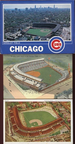 Chicago Cubs Postcards - Vintage 1930 to 1980 ( 5 Total ) Ex. Cond Cover