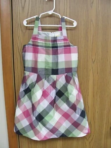 Crazy 8 Little Girl's Sleeveless Dress Size 8 Check - Picture 1 of 4