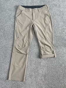 The North Face Womens Convertible Hiking Pants Khaki Roll Up Ripstop Size 14