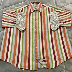 Robert Graham Limited Edition Silk Multi-Color Paisley Striped Shirt L/S 2XLB - Picture 1 of 12