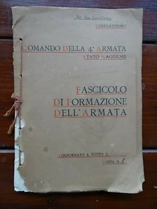 GRANDE GUERRA-FORMAZIONE DELLA IV ARMATO-COMANDO STATO MAGGIORE-RISERVATISSIMO - Picture 1 of 8