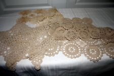 Vintage/Antique Lace Crochet Tablecloth/Scarfs Ecru & White