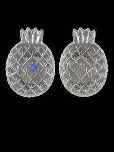 Set of 2 Studio Nova Diamond Cut Crystal Glass Pineapple Trinket Dish 6x4x2 - Picture 1 of 10