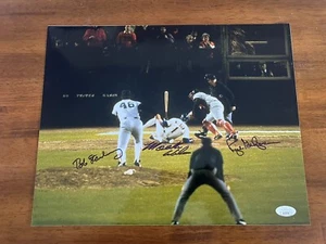 MOOKIE WILSON RICH GEDMAN BOB STANLEY SIGNED 11x14 1986 WORLD SERIES JSA COA - Picture 1 of 5
