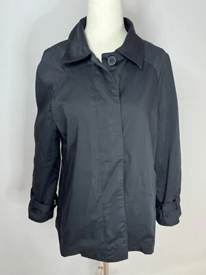 Chaqueta NORMA KAMALI Negra Recortada Columpio Abrigo Ligero Para Mujer Talla 10 Foto 1 de 4