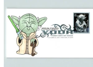 YODA, Star Wars Hand Painted # 1 of 1 made, Color Cancel, First Day of Issue - Picture 1 of 1