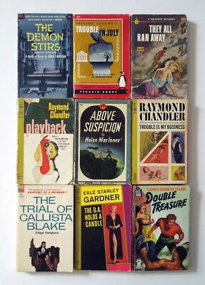 9 Vintage Mystery/Thriller Books Lot: Trouble is My Business, Above Suspicion +7 - Imagem 1 de 4