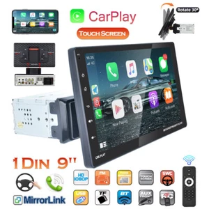 Single 1 Din 9" Car Radio For Apple/Andriod CarPlay Stereo MP5 Player Stereo BT - Picture 1 of 16