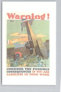 Warning! Consider Possible Consequences If You Are Careless WWII repro Postcard - Picture 1 of 2