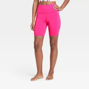 Pantalones cortos de motociclista J. Dow Fitness negro mes de la historia para mujer de mediana altura - rosa 1X - Imagen 1 de 1