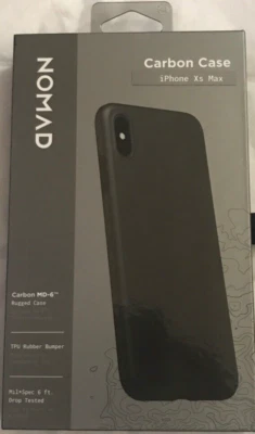 Nomad Carbon Case 6.5” Apple IPHONE XS MAX black Rugged TPU rubber Bumper New - Image 1 of 4