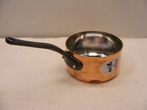 Maceta vintage Baumalu Francia cobre macizo forrada de 4 3/4" - Imagen 1 de 10