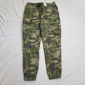 American Eagle Pants Mens Small Green Camouflage Flex Cargo Joggers Military NEW - Picture 1 of 9