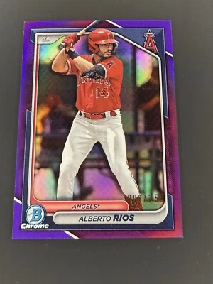 2024 Bowman - Chrome - Purple Refractor #BCP-98 - Alberto Rios /250 (RC) - Image 1 of 2