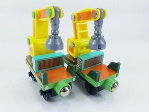 Chuggington Wooden Railway Train Lot of 2 Crane Cars Engine Toy - Picture 1 of 8