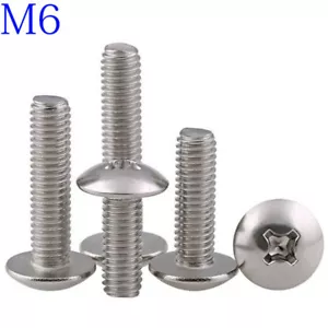Tornillos de máquina cabezal de armadura de acero inoxidable Phillips Pan M6 316 A4-70 - Imagen 1 de 4