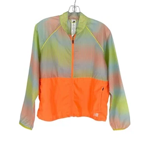 New Balance Running Jacket Womens Size Large High Visibility Wind Water Resist - Picture 1 of 13