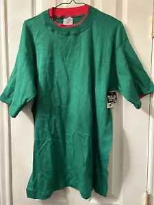 NOS Vintage Single Stitch T Shirt Size Large Made in USA Green/Red New With Tags - Picture 1 of 4