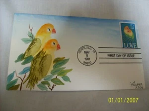 Fisher's first day cover for Love from 1991   37/40 - Picture 1 of 1
