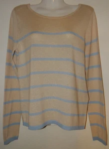 Thom by Thomas Rath Streifenpullover m. Seide Gr. 34 hellblau-beige - Bild 1 von 2