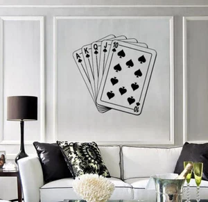 Vinyl Wall Decal Playing Cards Gambling Poker Style Casino Las Vegas (n1671) - Picture 1 of 3