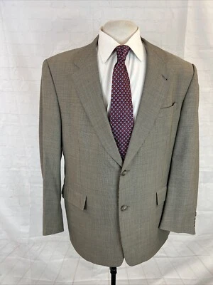 Blazer PATA DE GALLO BEIGE TROMPETISTA DORADO Hart Schaffner Marx para hombre 42R $1,395 Foto 1 de 4
