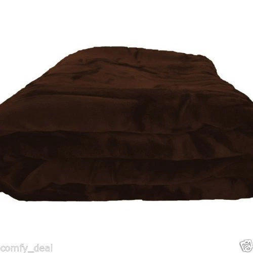 Hermosa Manta/Lanzamiento Queen o Completo Visón Suave Marrón Moca Sólido - 78" W x 94" L Foto 1 de 1