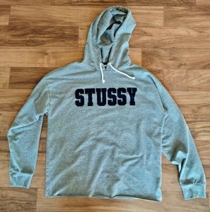 stussy zip up moletom com capuz grey