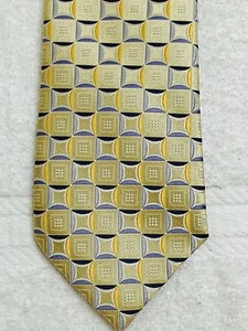 CLUB ROOM MENS TIE GOLD WITH BLUE S YELLOW 3.75 X 60 - Picture 1 of 5