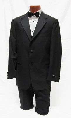 New Men's Black Perry Ellis Tuxedo Jacket with Pants Wedding Mason 40 Regular - Image 1 of 3