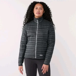 NUEVO CON ETIQUETAS Stio Pinion 800 Plumón Suéter Chaqueta Prendas exteriores Imán Gris Mujer M $259 - Imagen 1 de 8