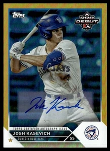 2023 Topps Pro debut lámina de oro automático Josh Kasevich 03/50 #PD-154 - Imagen 1 de 2