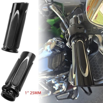 Empuñaduras de manillar de motocicleta de 1" para Harley Touring Road King Electra Glide Foto 1 de 4