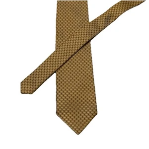 ERMENEGILDO ZEGNA Herren Krawatte 100% Seide ITALIEN Luxus Geometrisch Gelbgold - Bild 1 von 10