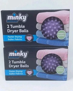 4 x Minky Rubble Dryer Balls Lilac Faster Drying Softer Fabrics Energy Saving - Picture 1 of 4