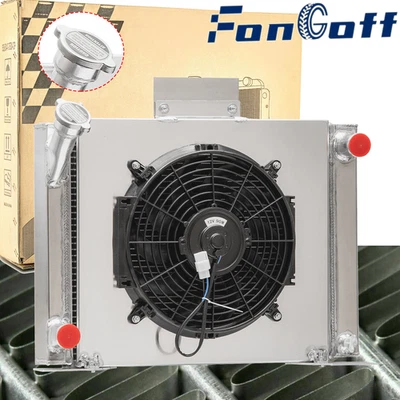 3 Rows Radiator Shroud+Fan Fits 1983-1994 Ford Ranger Base Pickup V8 Engine 2.0L - Imagem 1 de 4