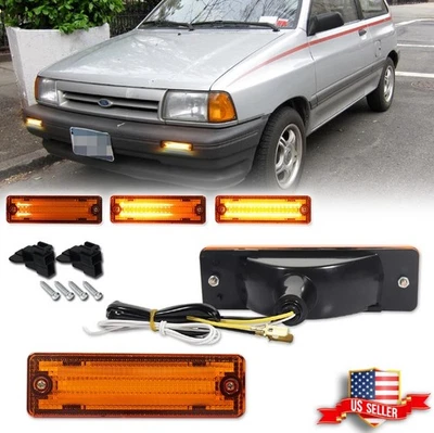 Luces de esquina intermitentes de señal LED ámbar secuencial para camioneta Mazda 323 626 Foto 1 de 4