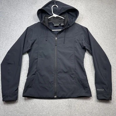 Marmot Jacket Womens Medium Black Hooded Softshell Stretch Full Zip Outdoors - Image 1 of 4